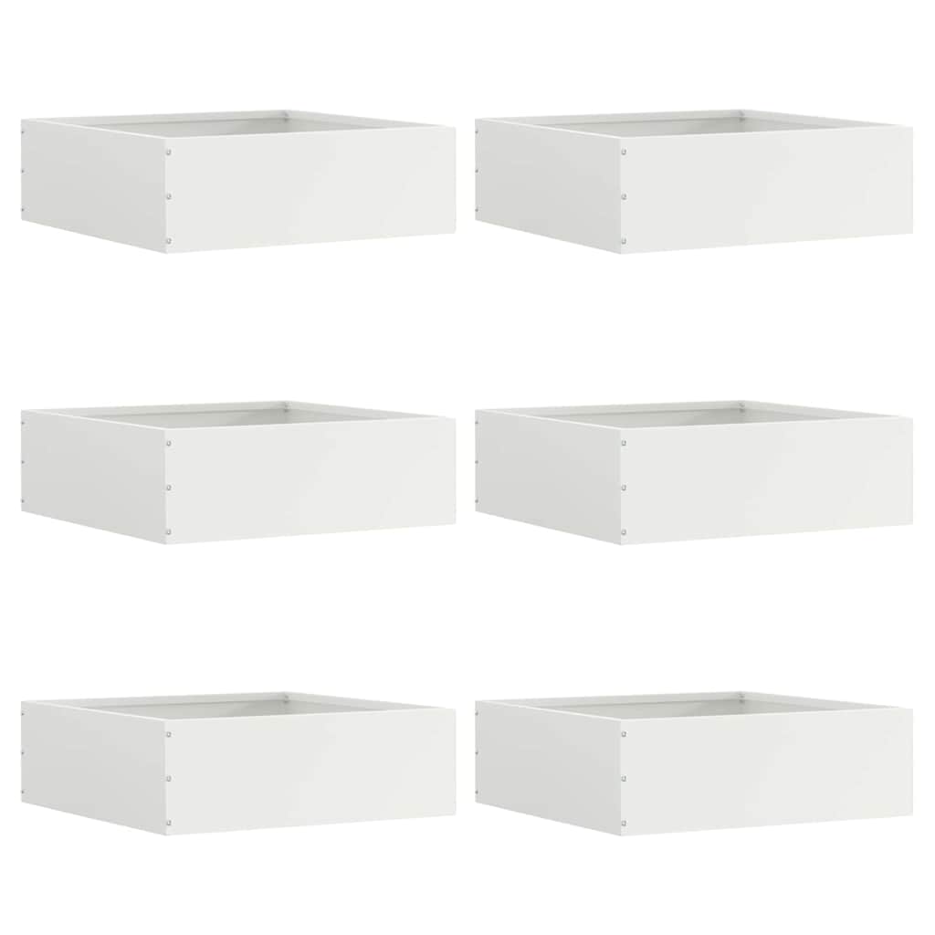 Nurmireunus 6 Pcs Valkoinen 40 X 40 X 13 Cm Teräs