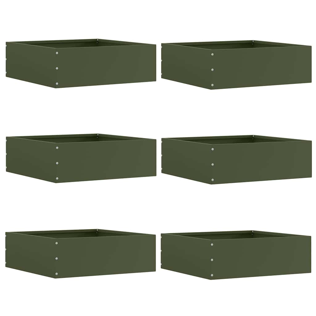 Nurmireunus 6 Pcs Oliivivihreä 40 X 40 X 13 Cm Teräs