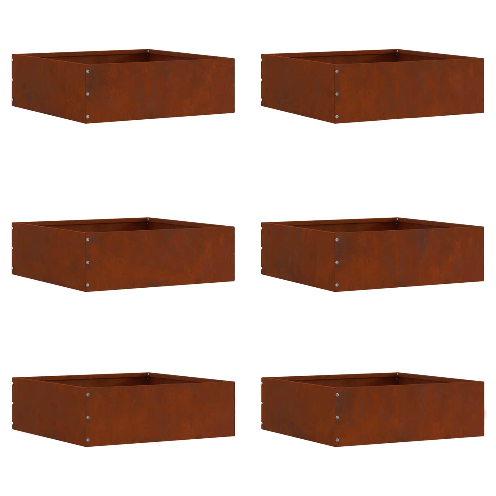 Nurmireunus 6 Pcs Ruosteinen 40 X 40 X 13 Cm Kulunut Teräs