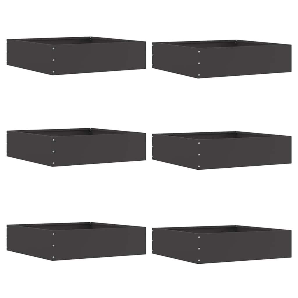 Nurmireunus 6 Pcs Musta 50 X 50 X 13 Cm Teräs