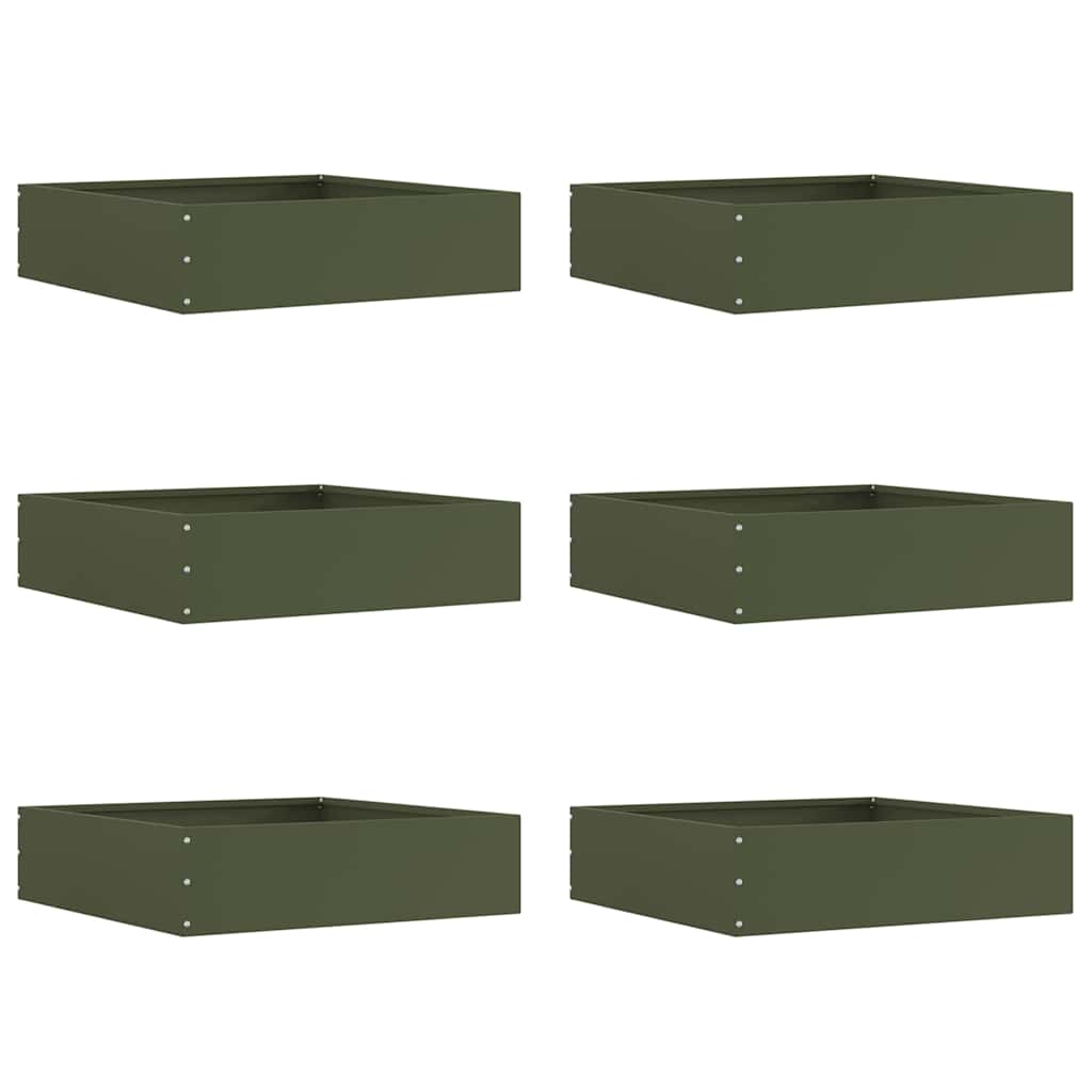 Nurmireunus 6 Pcs Oliivivihreä 50 X 50 X 13 Cm Teräs