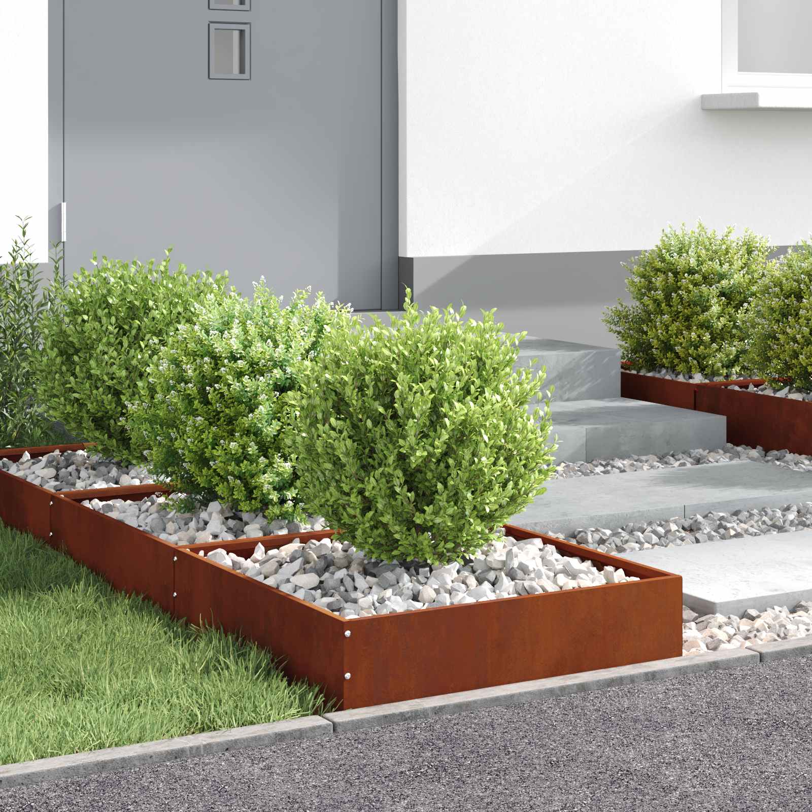 Nurmireunus 6 Pcs Ruosteinen 50 X 50 X 13 Cm Kulunut Teräs