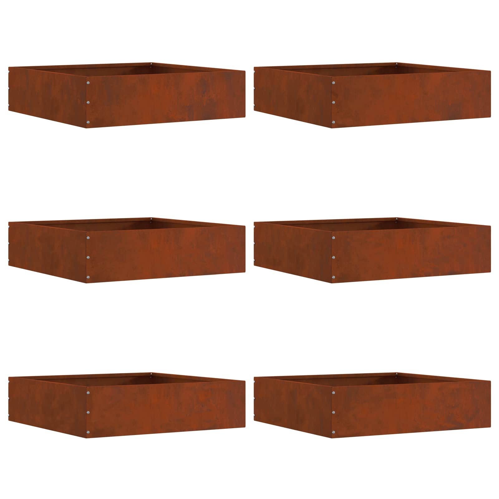 Nurmireunus 6 Pcs Ruosteinen 50 X 50 X 13 Cm Kulunut Teräs