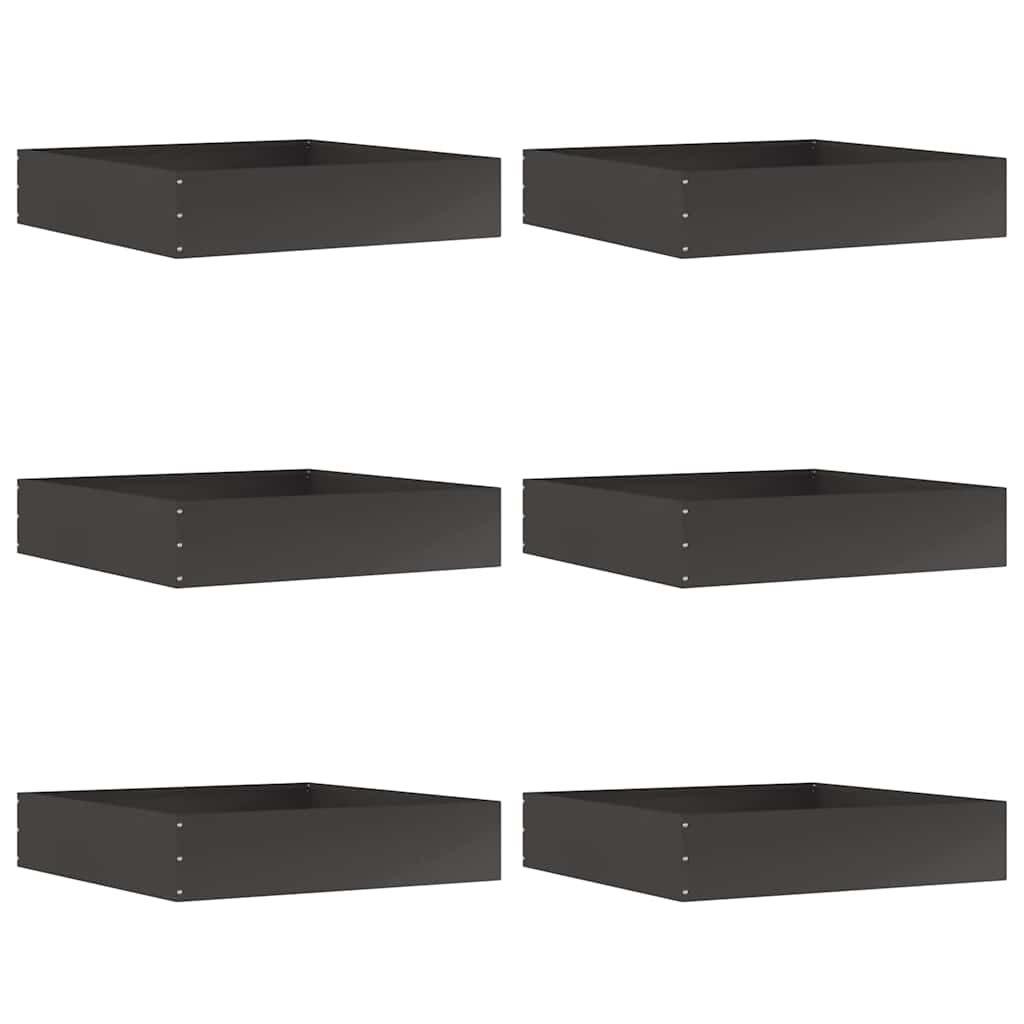 Nurmireunus 6 Pcs Musta 60 X 60 X 13 Cm Teräs