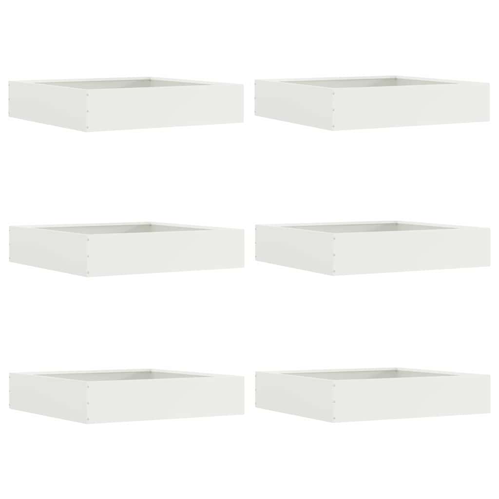 Nurmireunus 6 Pcs Valkoinen 60 X 60 X 13 Cm Teräs