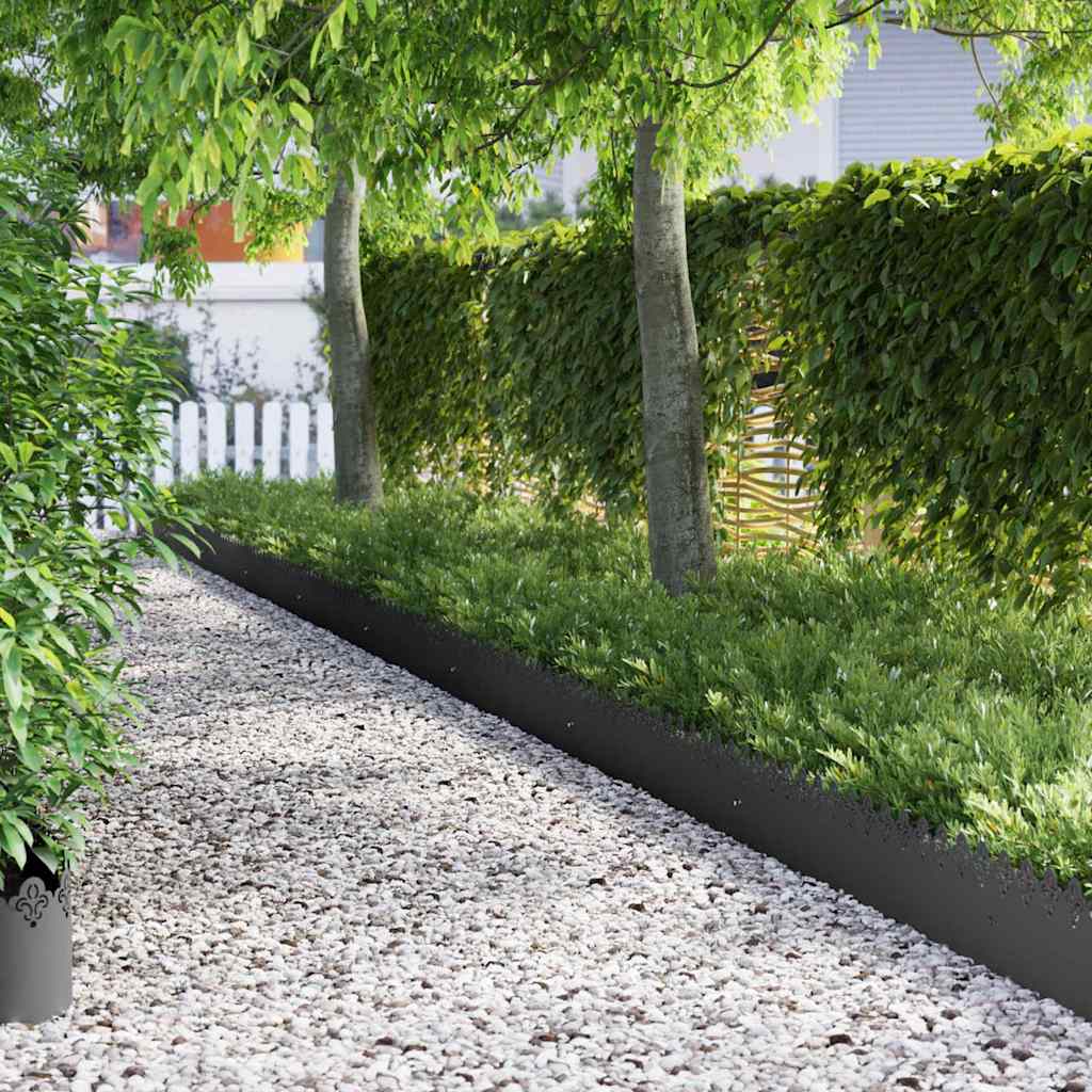 Nurmikonreunukset 10 Pcs 103 X 0,05 X 22 Cm Teräs Musta