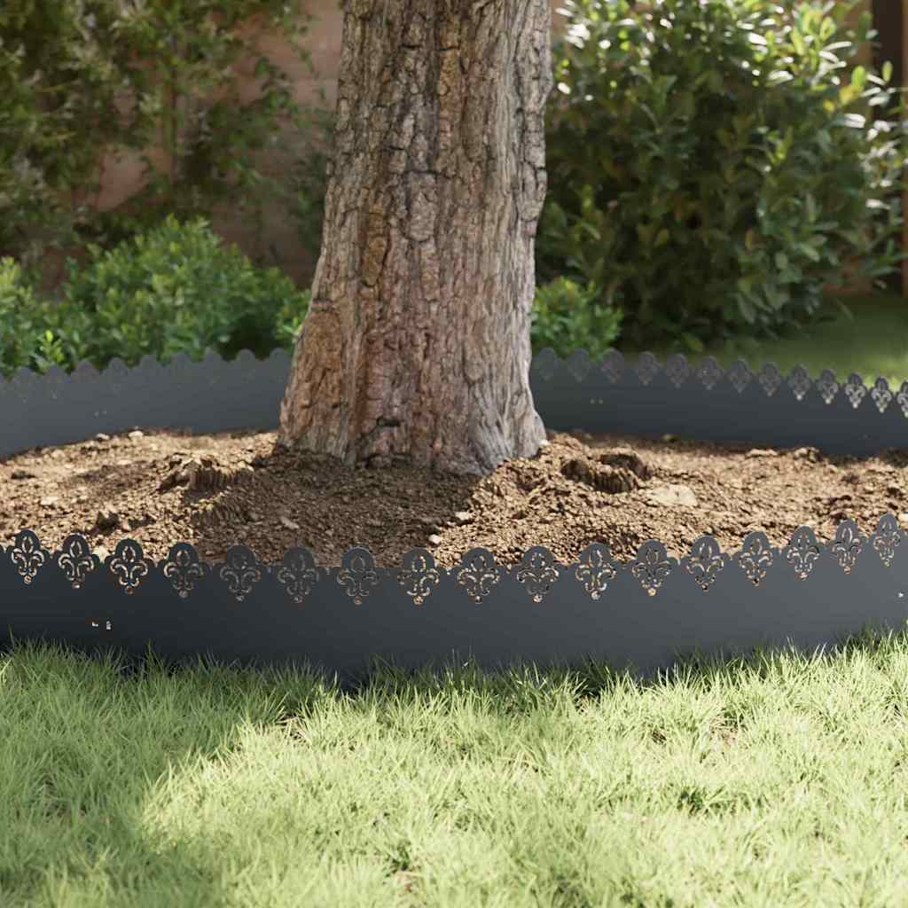 Nurmikonreunukset 10 Pcs 103 X 0,05 X 22 Cm Teräs Antrasiitti
