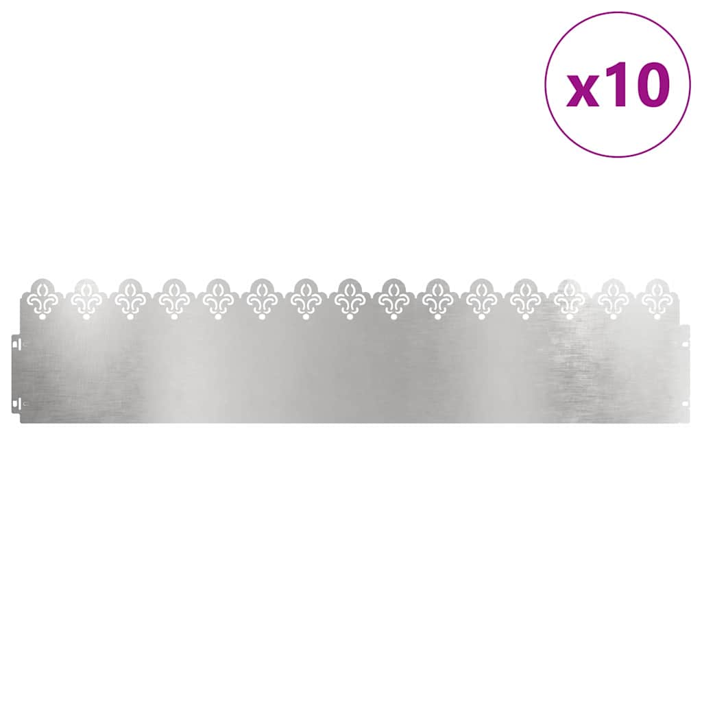 Nurmikonreunukset 10 Pcs 103 X 0,05 X 22 Cm Ruostumaton Teräs