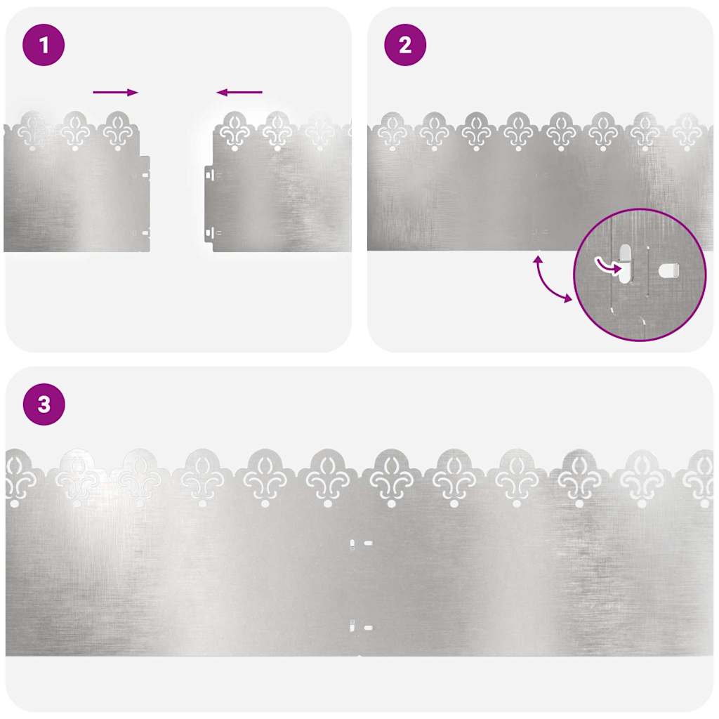 Nurmikonreunukset 20 Pcs 103 X 0,05 X 22 Cm Ruostumaton Teräs