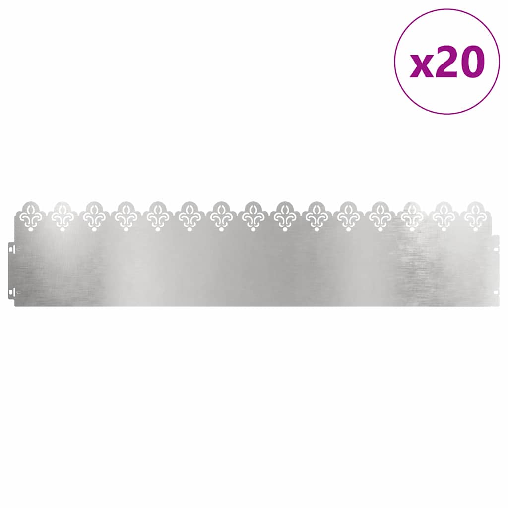 Nurmikonreunukset 20 Pcs 103 X 0,05 X 22 Cm Ruostumaton Teräs