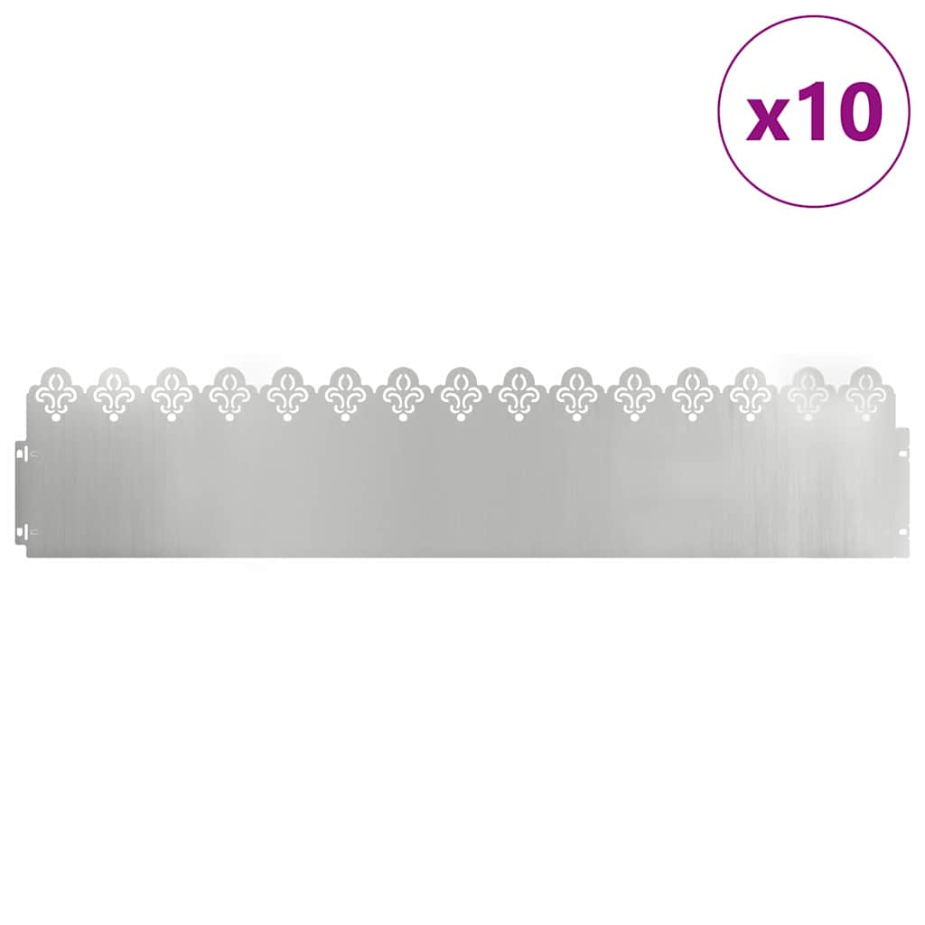 Nurmikonreunukset 10 Pcs 103 X 0,05 X 22 Cm Galvanoitu Teräs