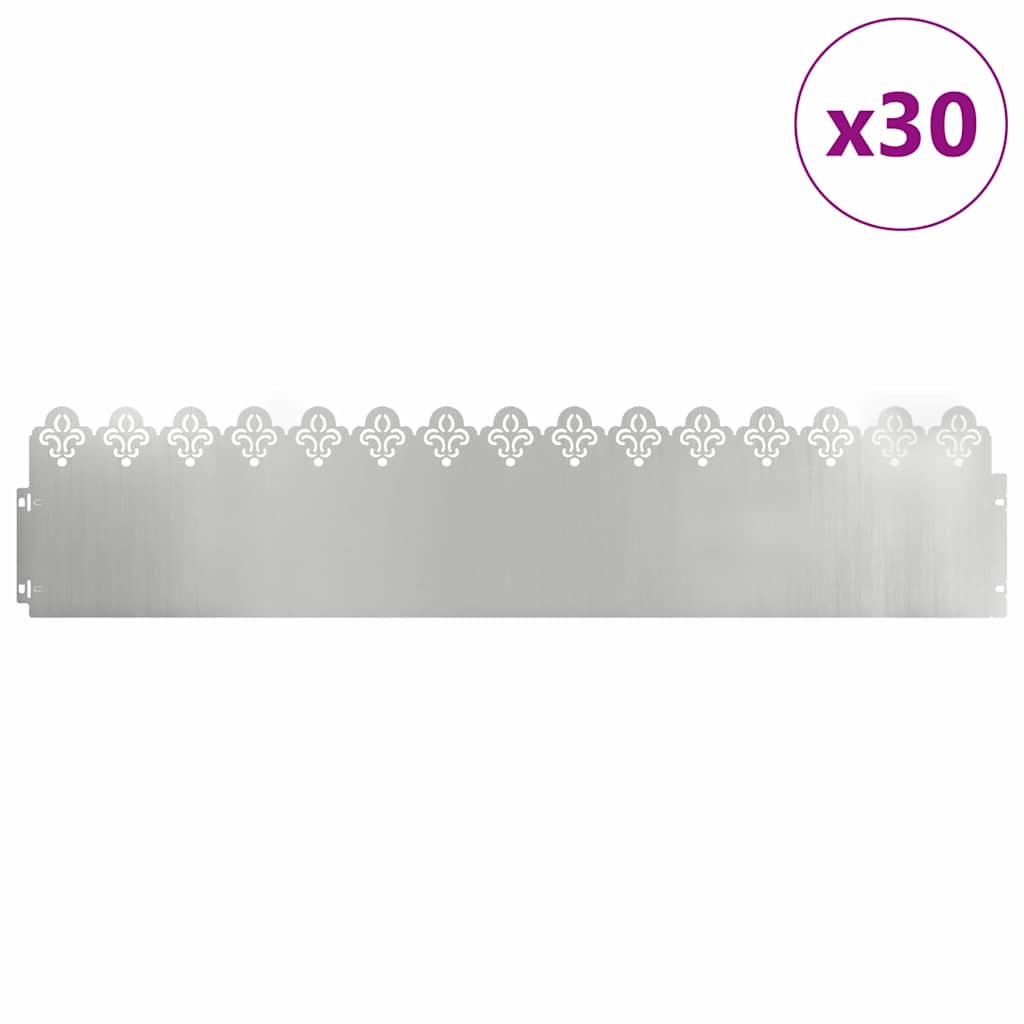 Nurmikonreunukset 30 Pcs 103 X 0,05 X 22 Cm Galvanoitu Teräs