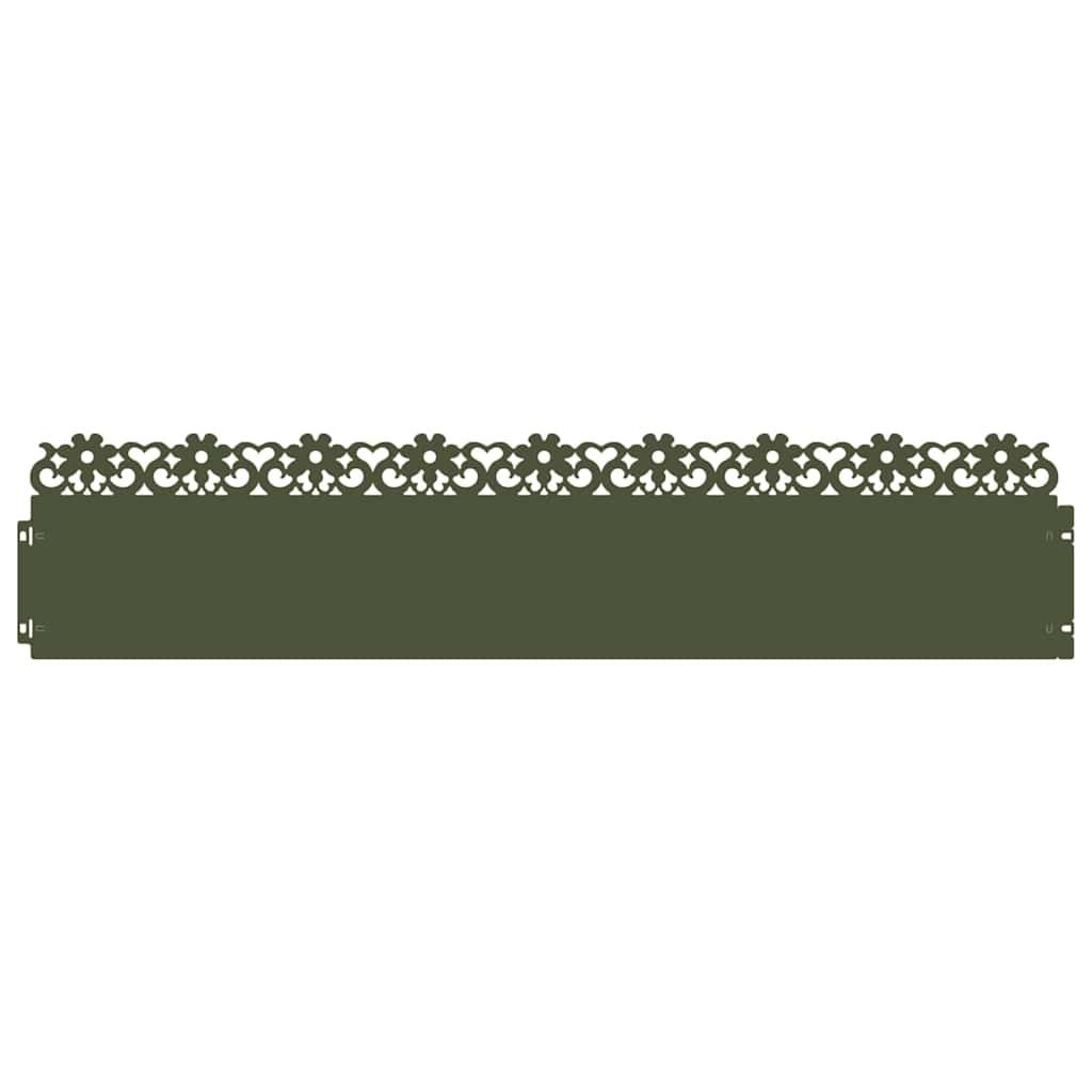 Nurmikonreunukset 10 Pcs 103 X 0,05 X 22 Cm Teräs Oliivivihreä