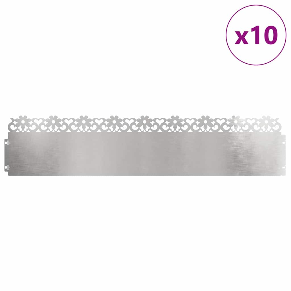 Nurmikonreunukset 10 Pcs 103 X 0,05 X 22 Cm Ruostumaton Teräs