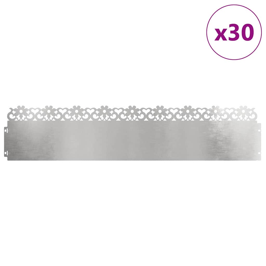 Nurmikonreunukset 30 Pcs 103 X 0,05 X 22 Cm Ruostumaton Teräs
