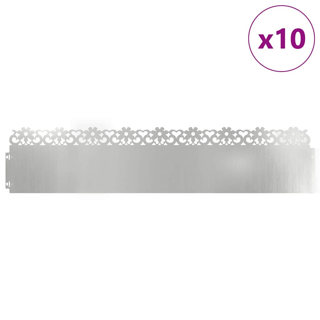 Nurmikonreunukset 10 Pcs 103 X 0,05 X 22 Cm Galvanoitu Teräs