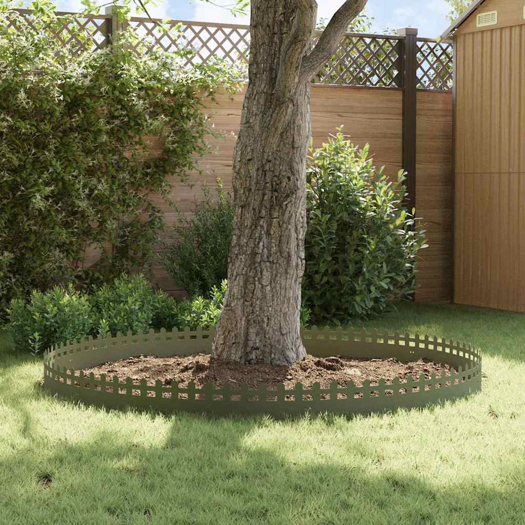 Nurmikonreunukset 20 Pcs 103 X 0,05 X 22 Cm Teräs Oliivivihreä