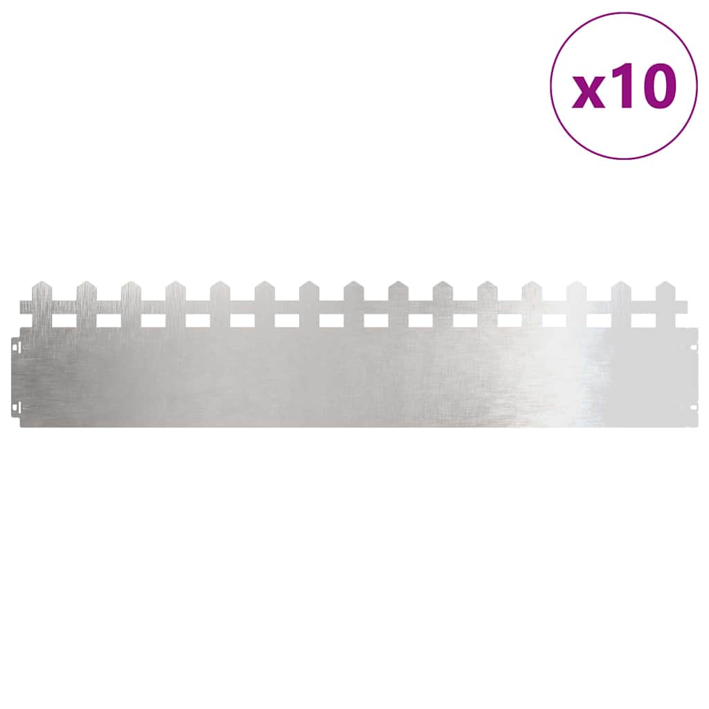Nurmikonreunukset 10 Pcs 103 X 0,05 X 22 Cm Ruostumaton Teräs