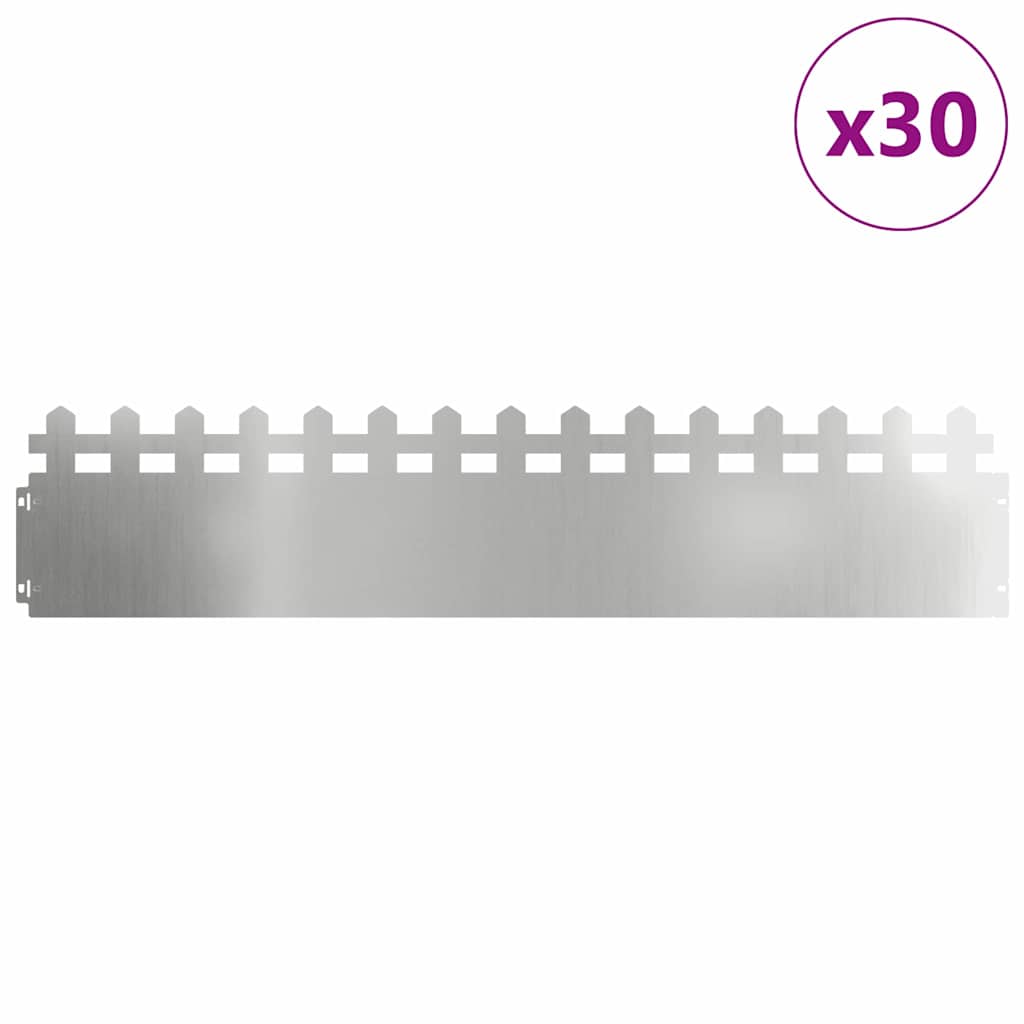 Nurmikonreunukset 30 Pcs 103 X 0,05 X 22 Cm Galvanoitu Teräs