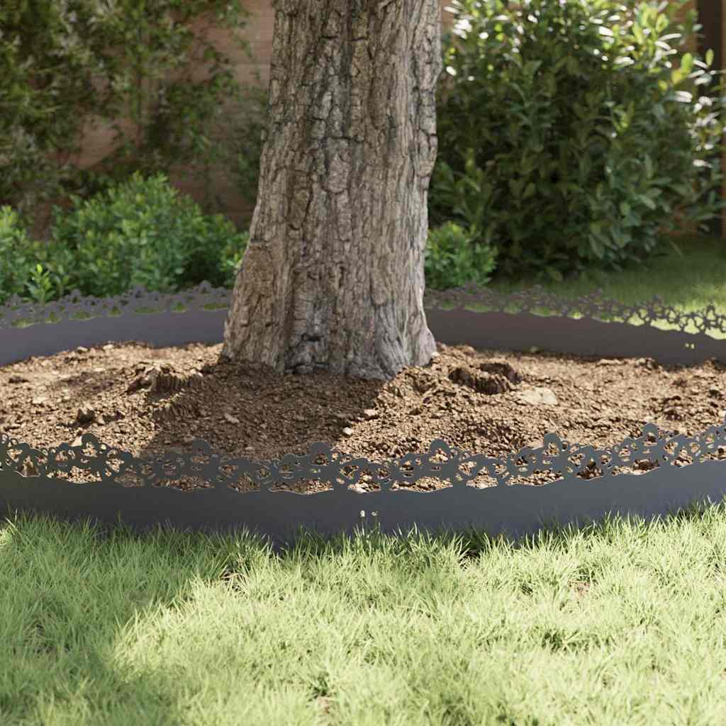 Nurmikonreunukset 10 Pcs 103 X 0,05 X 22 Cm Teräs Antrasiitti