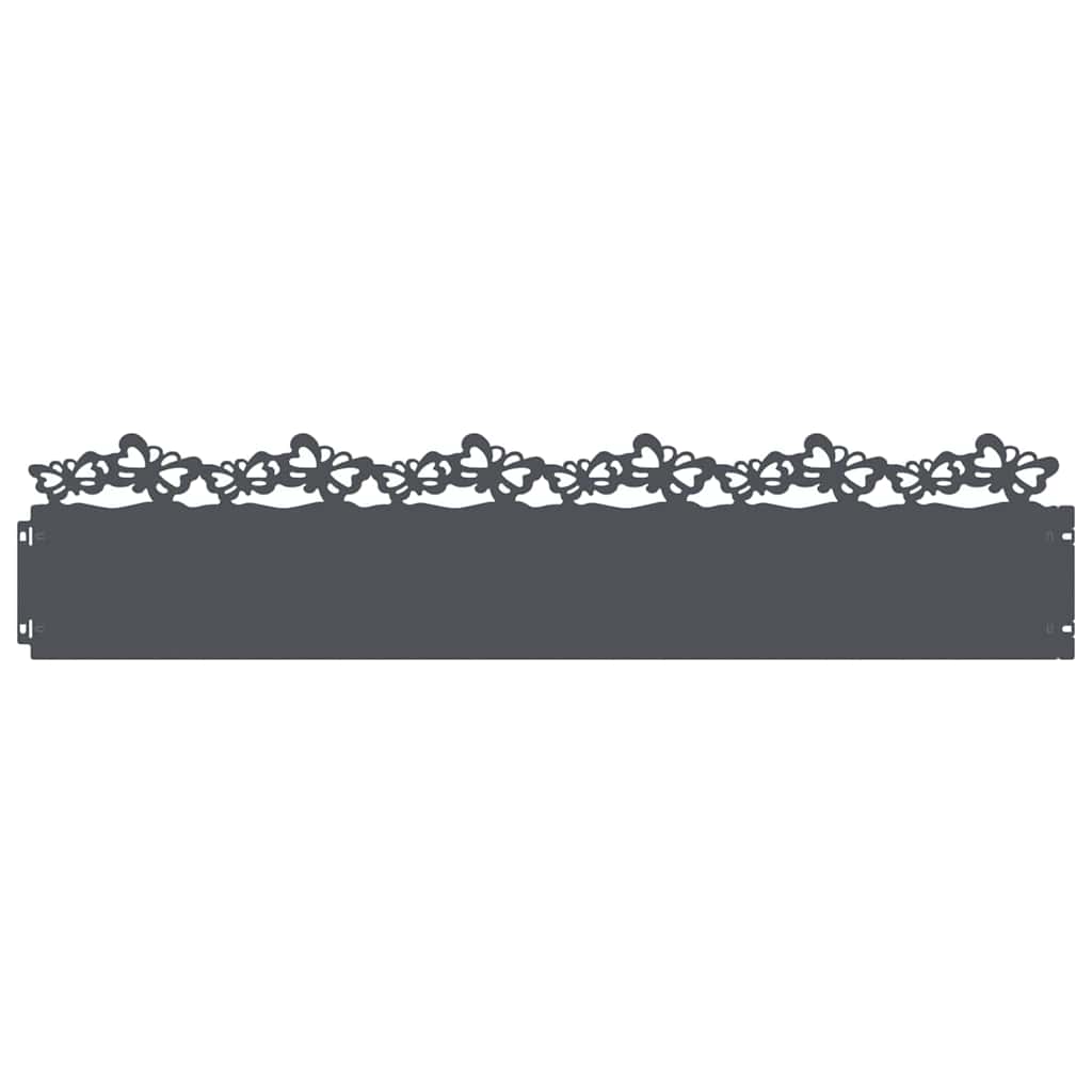 Nurmikonreunukset 10 Pcs 103 X 0,05 X 22 Cm Teräs Antrasiitti