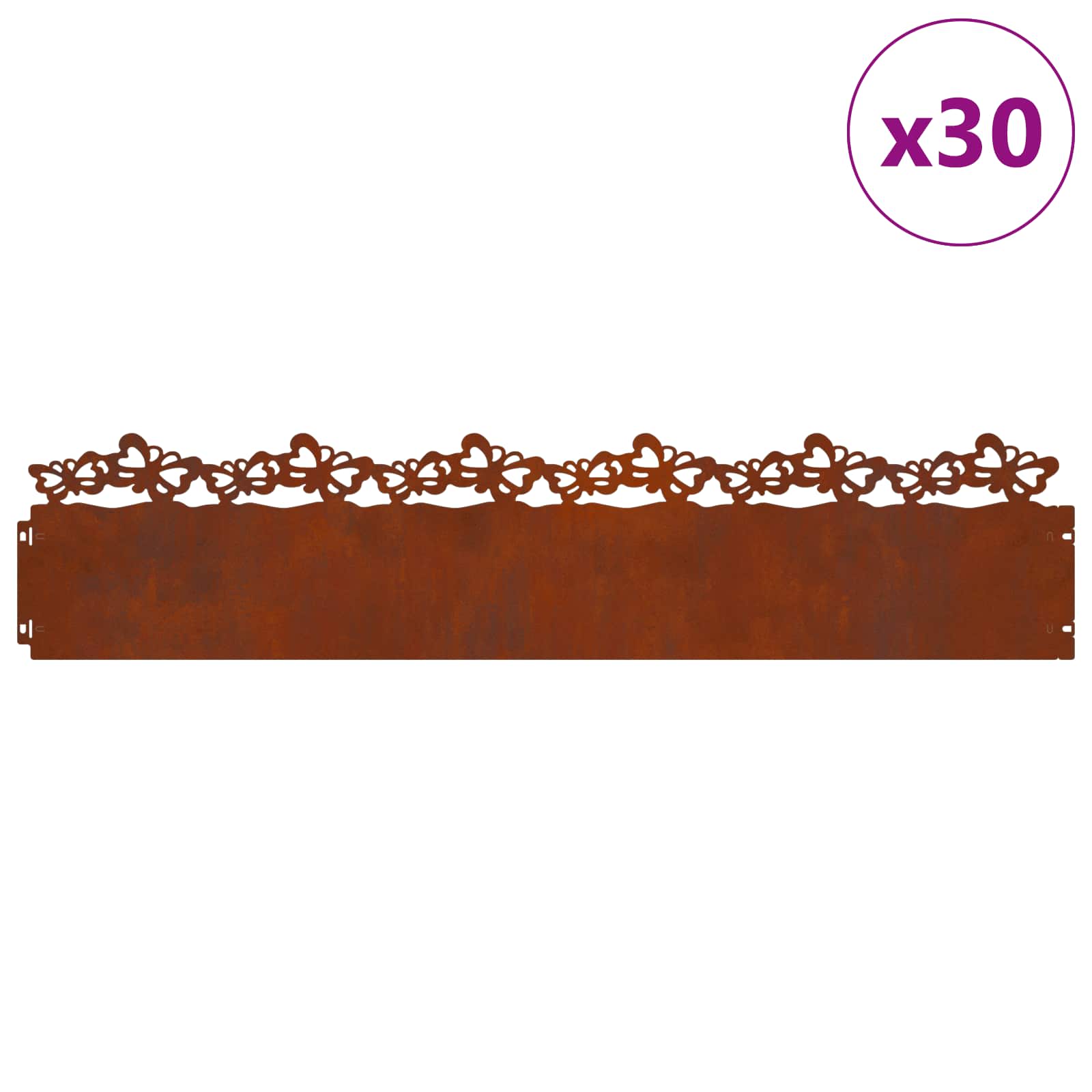 Nurmikonreunukset 30 Pcs 103 X 0,05 X 22 Cm Kulunut Teräs