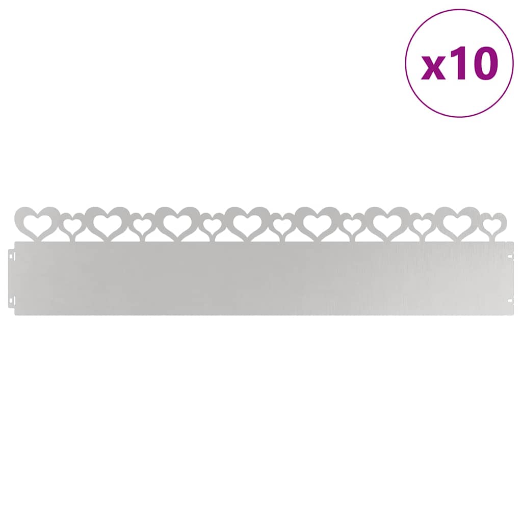 Nurmikonreunukset 10 Pcs 103 X 0,05 X 22 Cm Ruostumaton Teräs