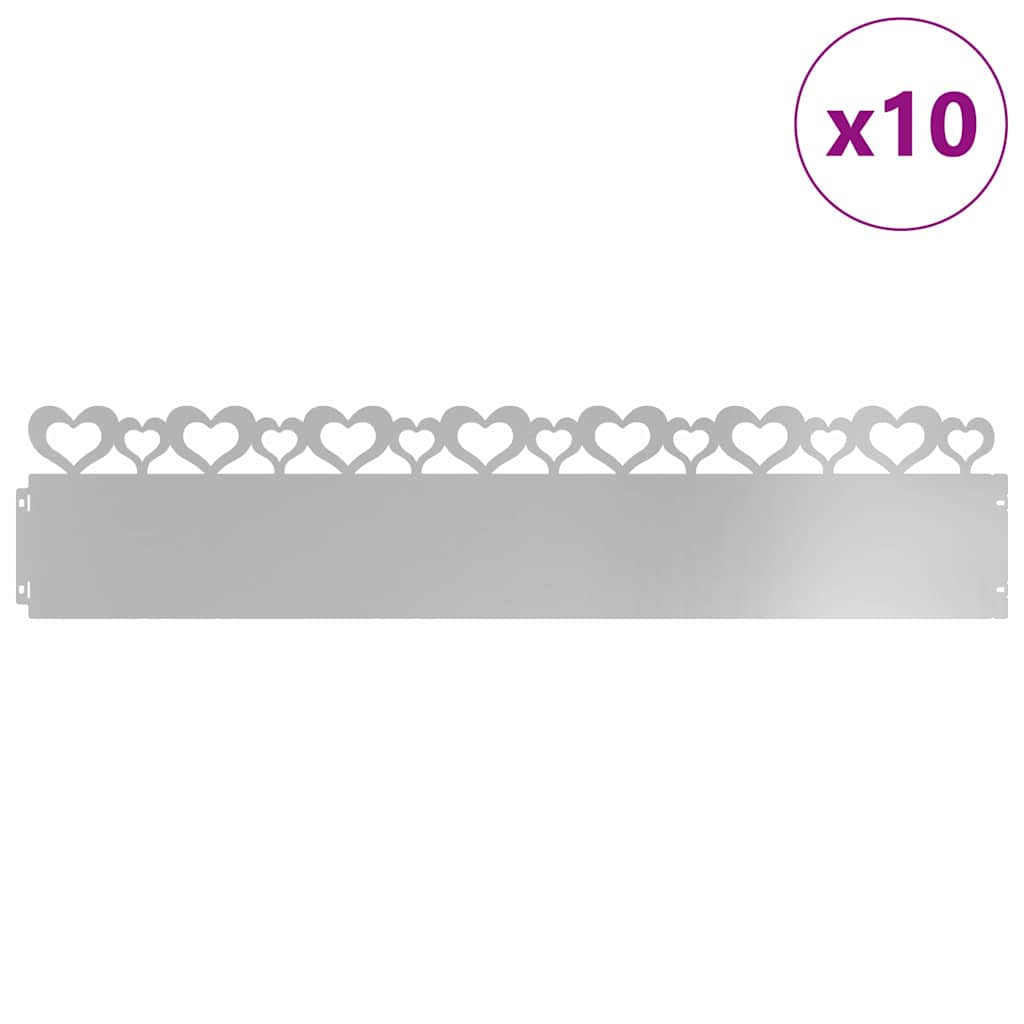 Nurmikonreunukset 10 Pcs 103 X 0,05 X 22 Cm Galvanoitu Teräs