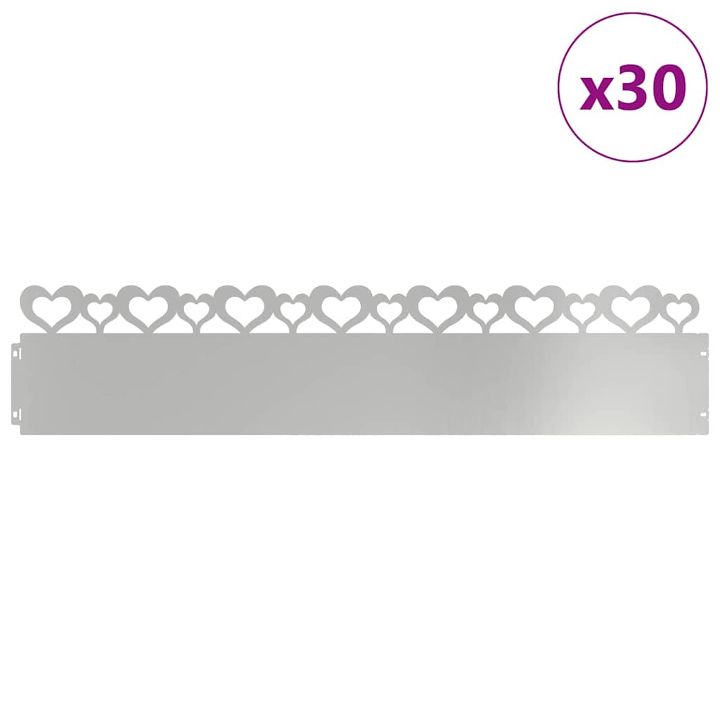 Nurmikonreunukset 30 Pcs 103 X 0,05 X 22 Cm Galvanoitu Teräs