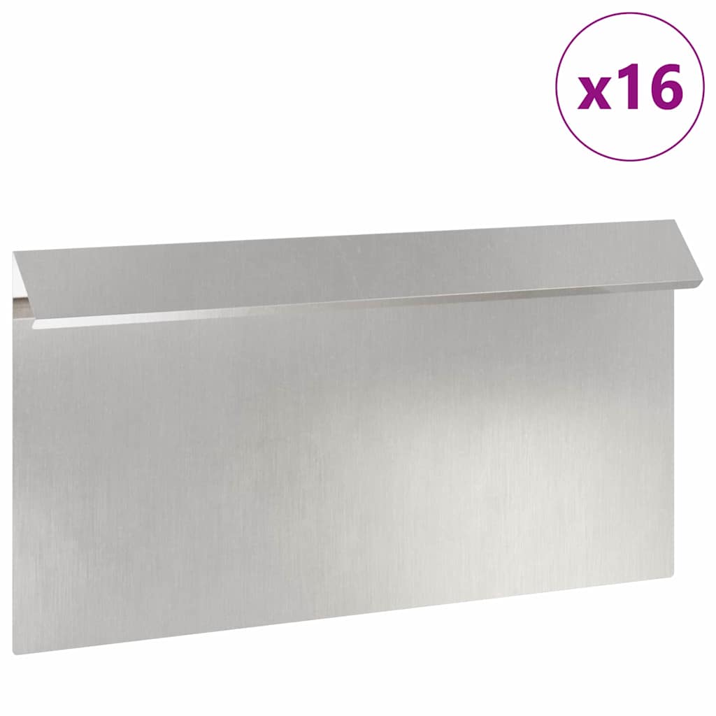 Etanaaita 16 Pcs 50 X 3,5 X 25 Cm Ruostumaton Teräs Hopea