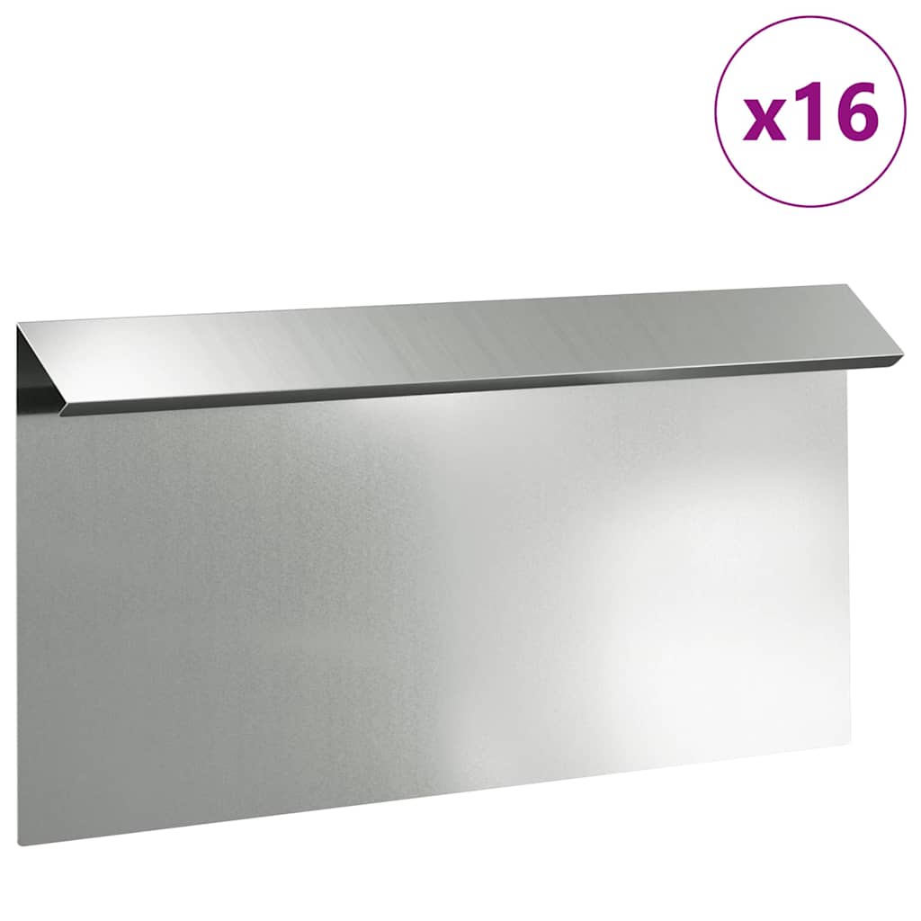 Etanaaita 16 Pcs 50 X 3,5 X 25 Cm Galvanoitu Teräs Hopea