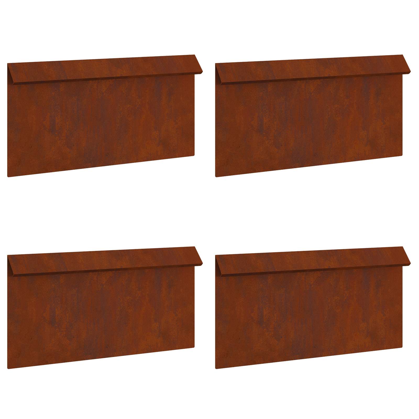 Etanaaita 4 Pcs 50 X 3,5 X 25 Cm Kulunut Teräs Ruosteinen