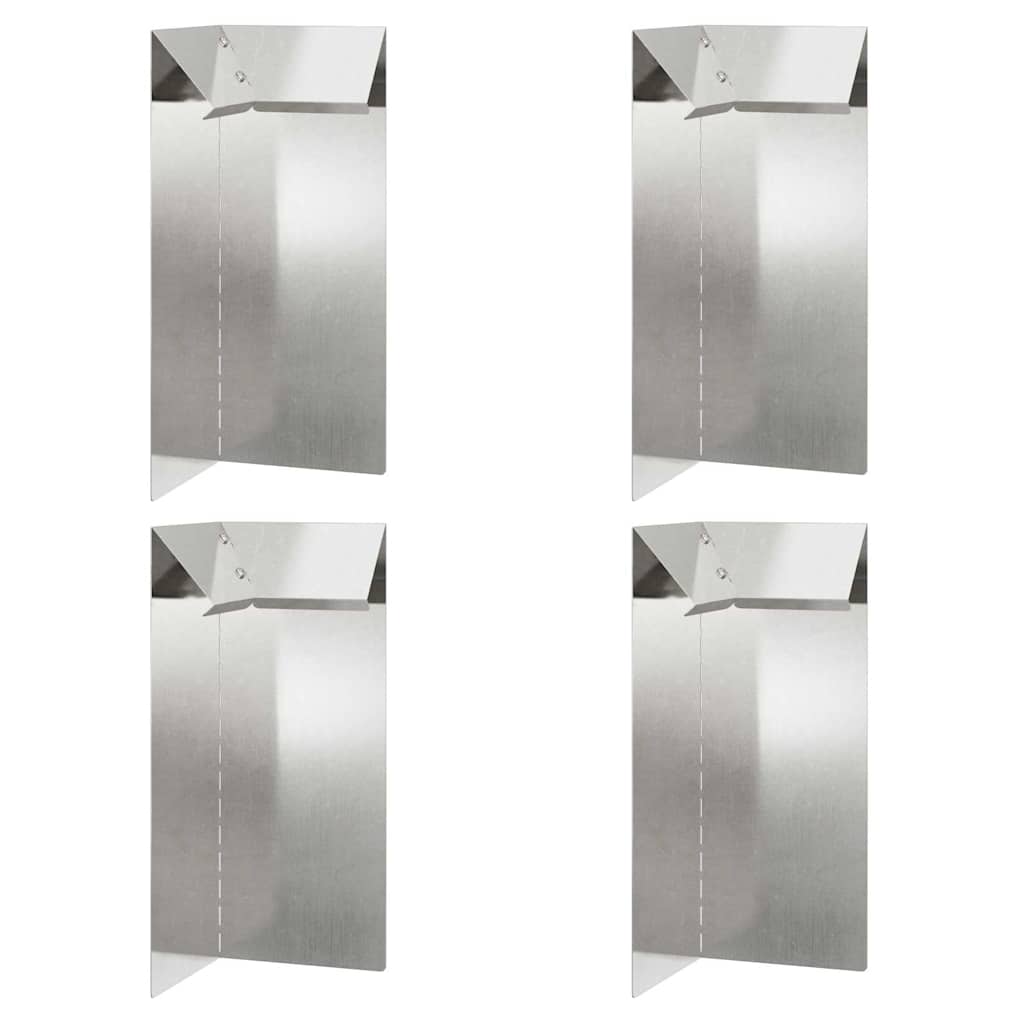 Etanaaita 4 Pcs 10 X 10 X 25 Cm Ruostumaton Teräs Hopea