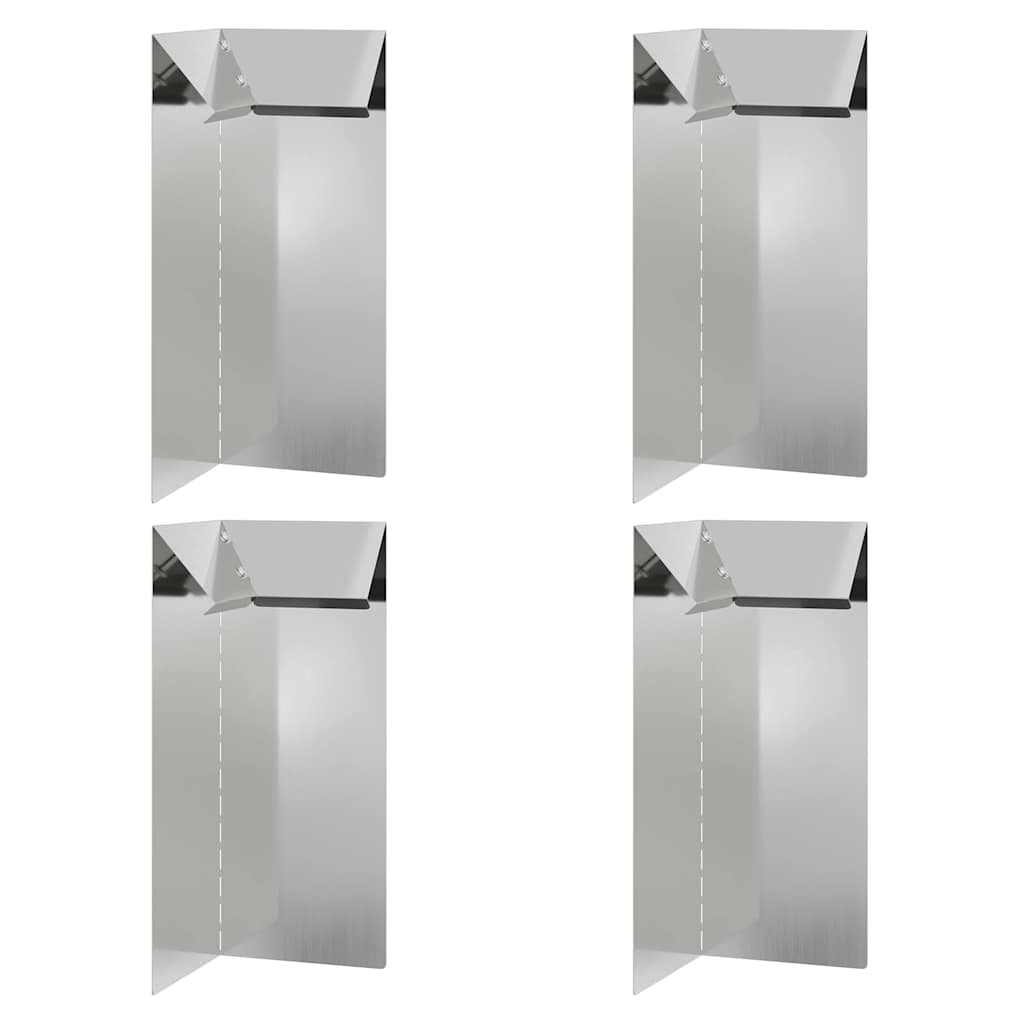 Etanaaita 4 Pcs 10 X 10 X 25 Cm Galvanoitu Teräs Hopea