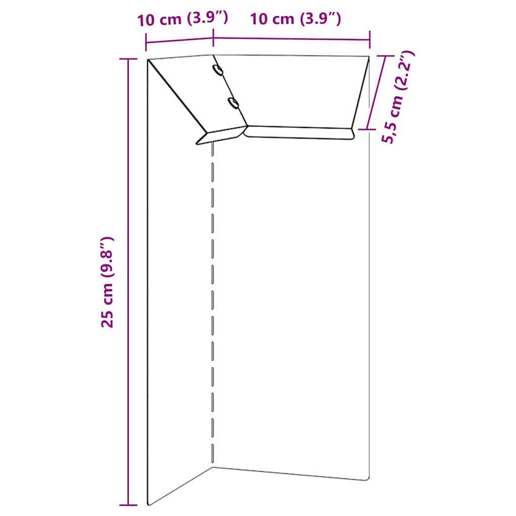 Etanaaita 4 Pcs 10 X 10 X 25 Cm Kulunut Teräs Ruosteinen