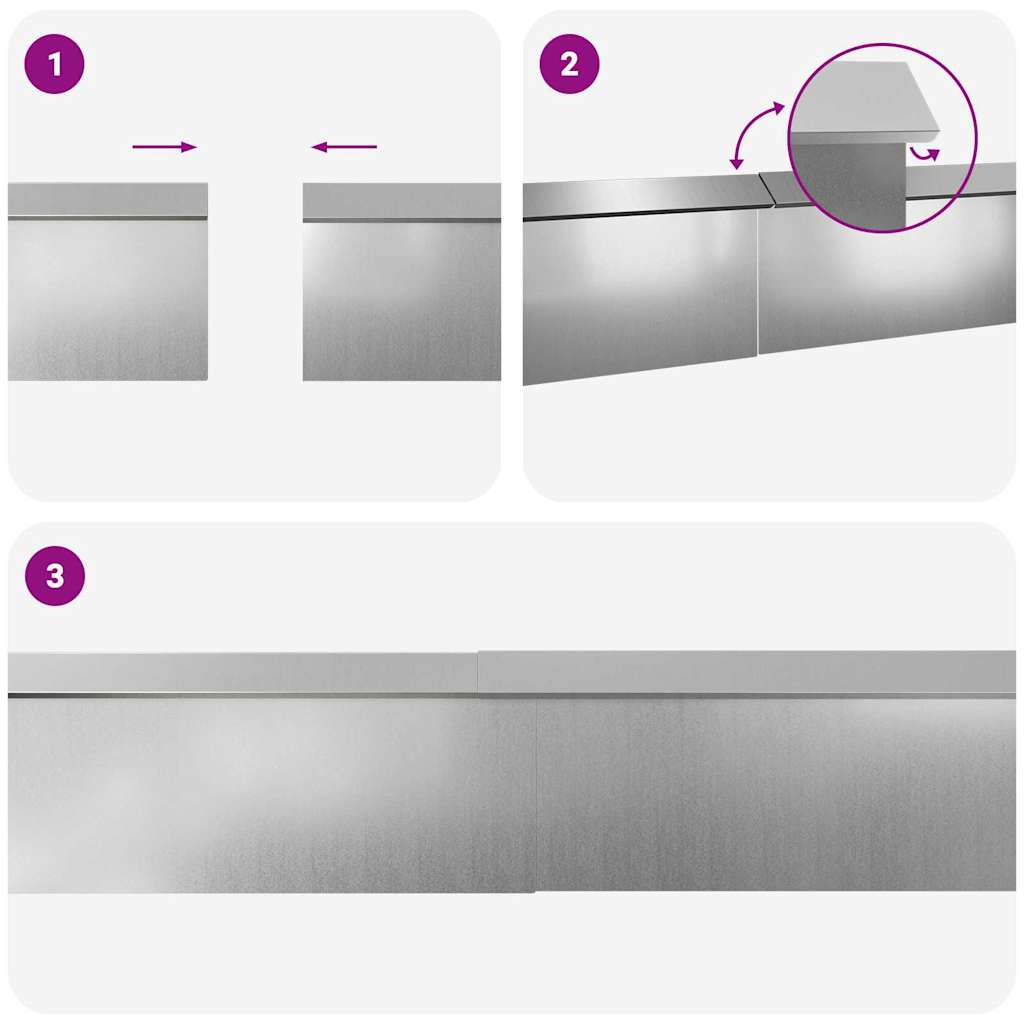 Etana-Aidat 8 Pcs 100 X 3,5 X 25 Cm Galvanoitu Teräs Hopea