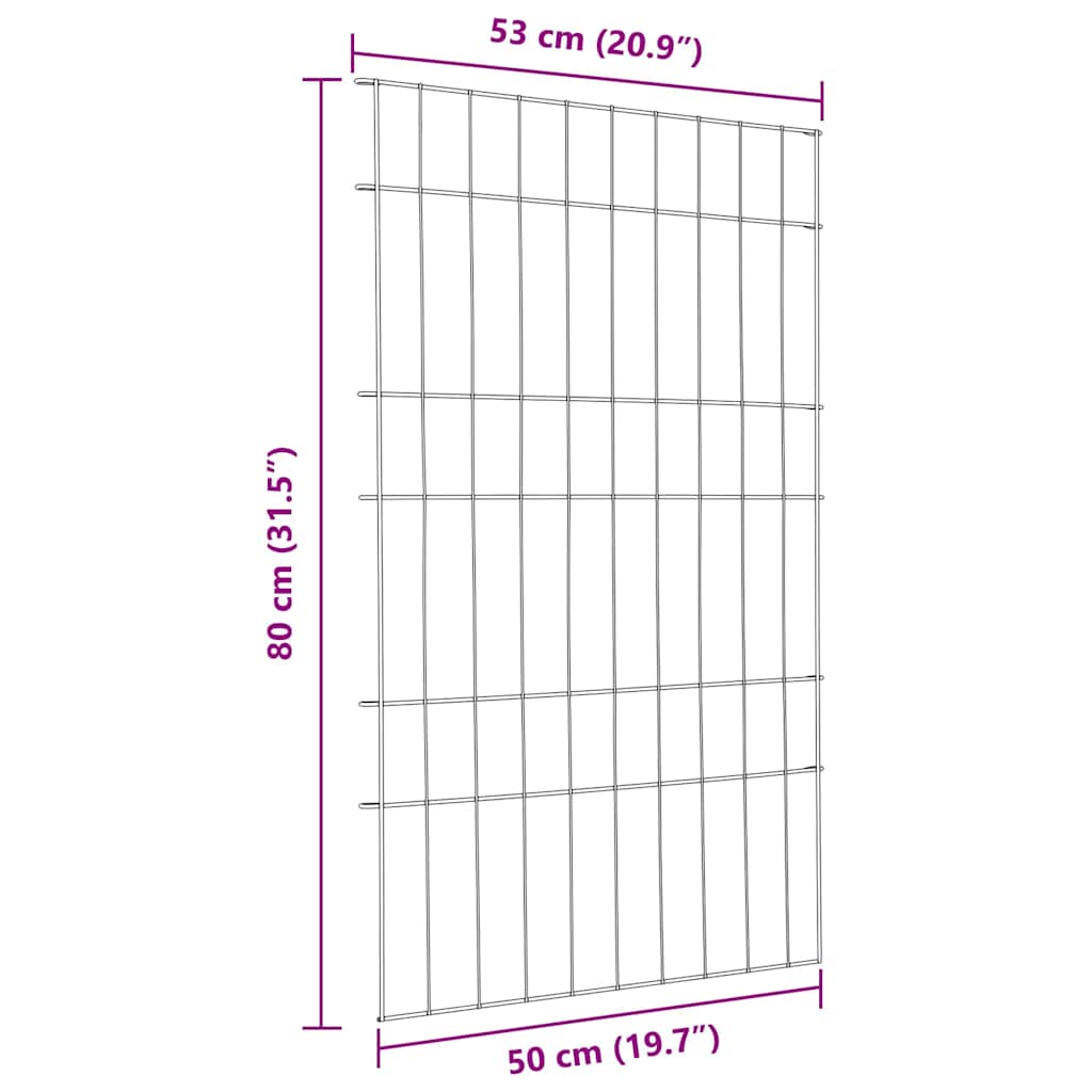 Lammikkoaitasarja 8 Pcs Vihreä 50 X 80 Cm Teräs