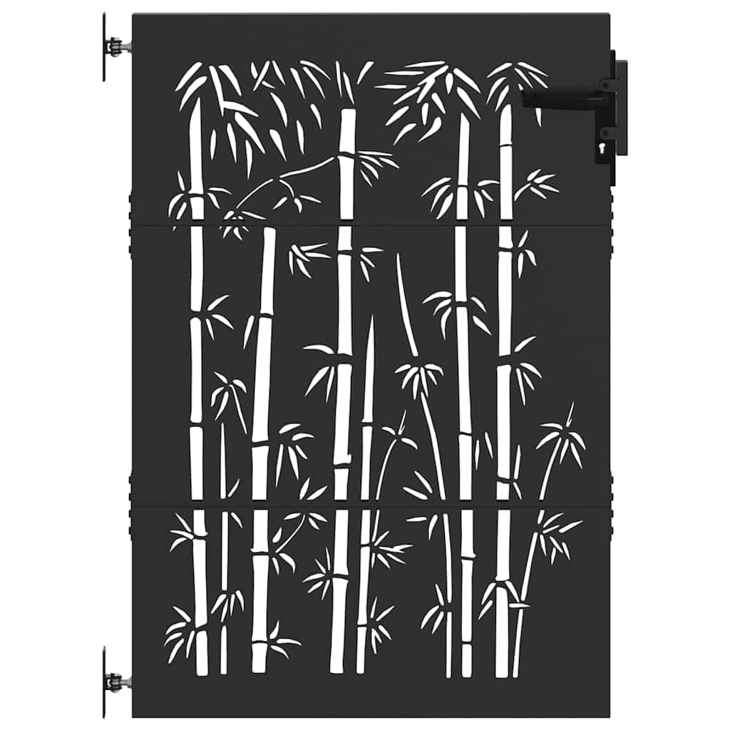 Puutarhaportti Lukkoon Musta 85 X 125 Cm Jauhemaalattu Teräs