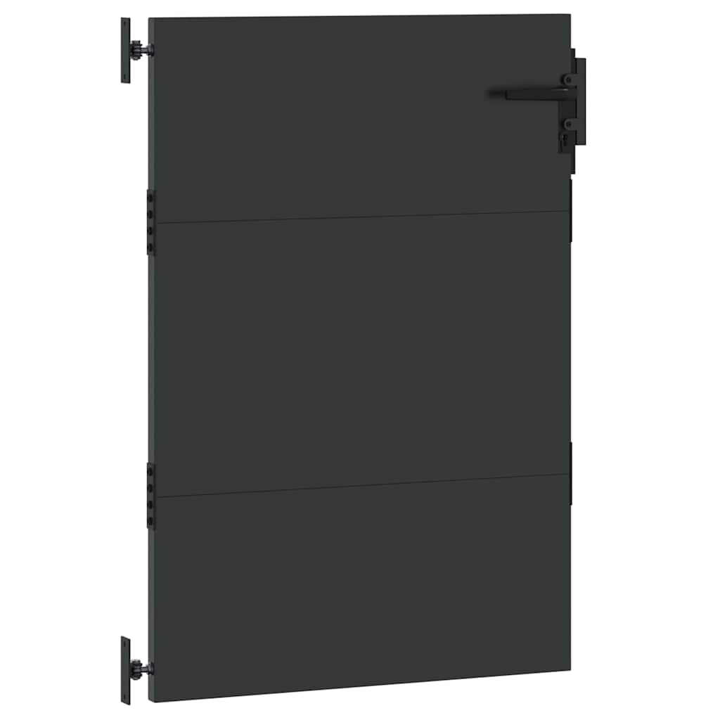 Puutarhaportti Lukkoon Musta 85 X 150 Cm Jauhemaalattu Teräs