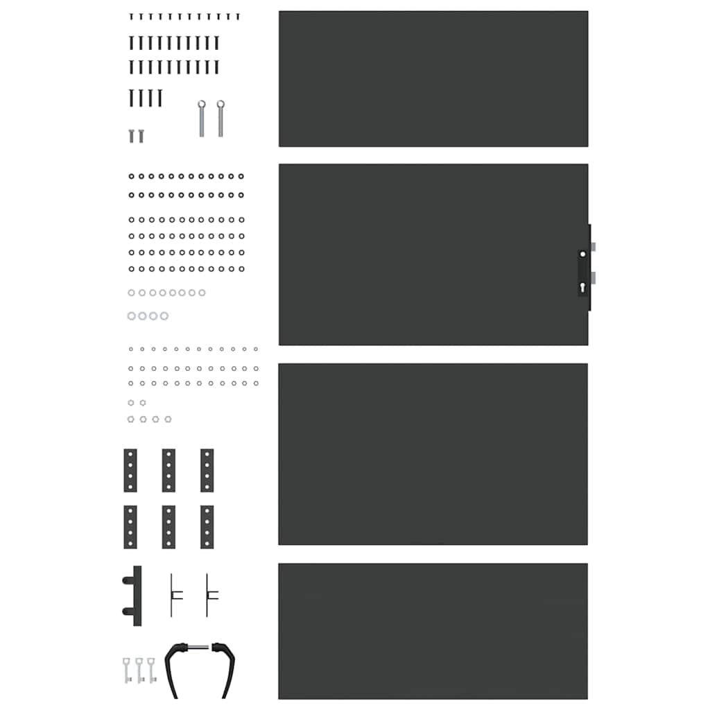 Puutarhaportti Lukkoon Musta 85 X 200 Cm Jauhemaalattu Teräs