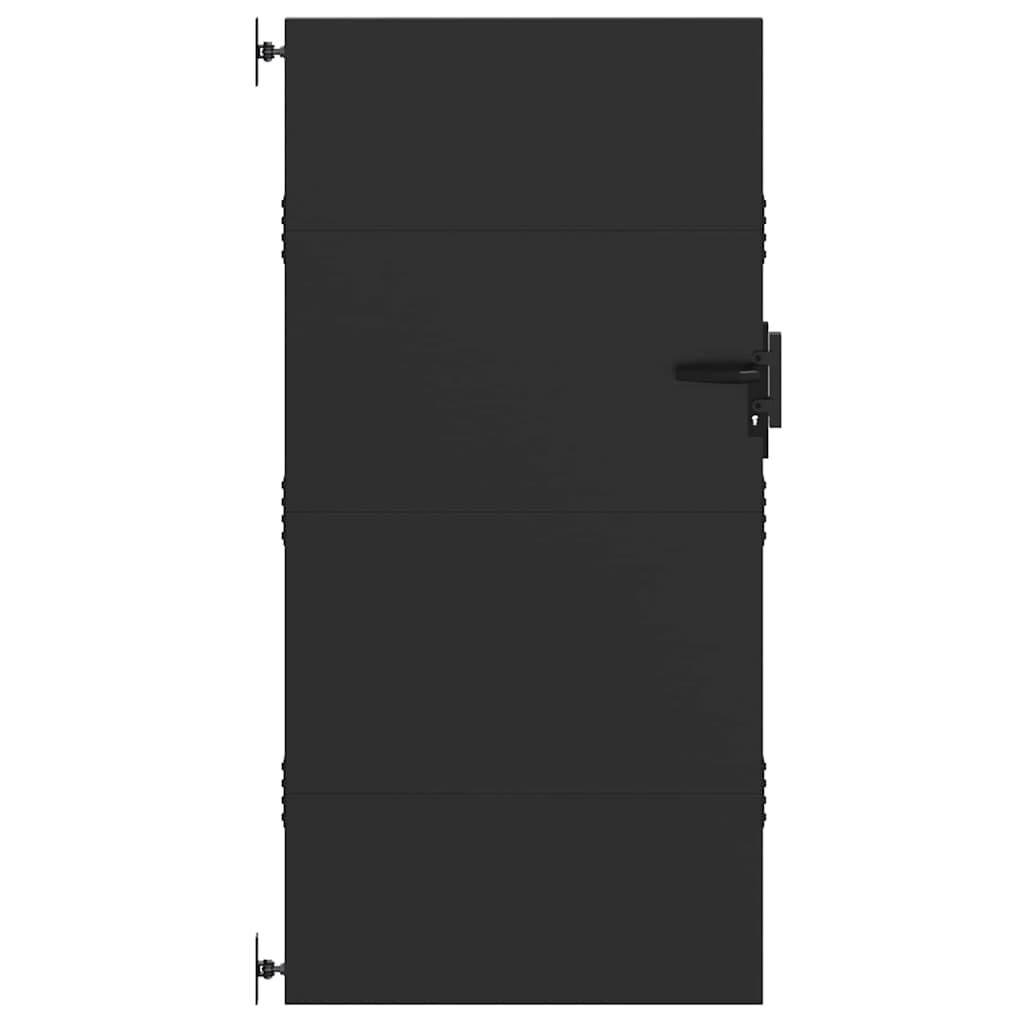 Puutarhaportti Lukkoon Musta 85 X 200 Cm Jauhemaalattu Teräs