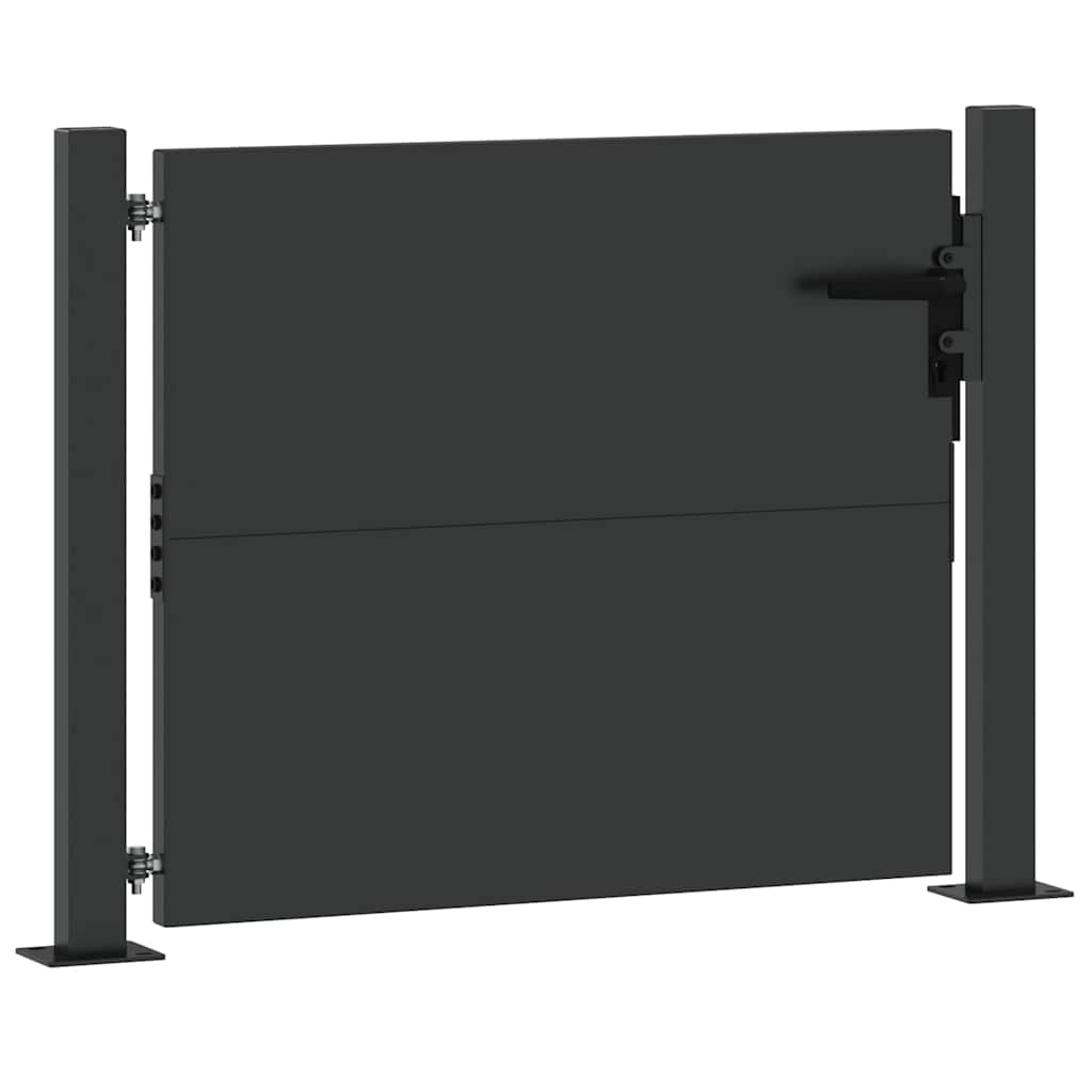 Puutarhaportti Lukkoon Musta 110 X 105 Cm Jauhemaalattu Teräs