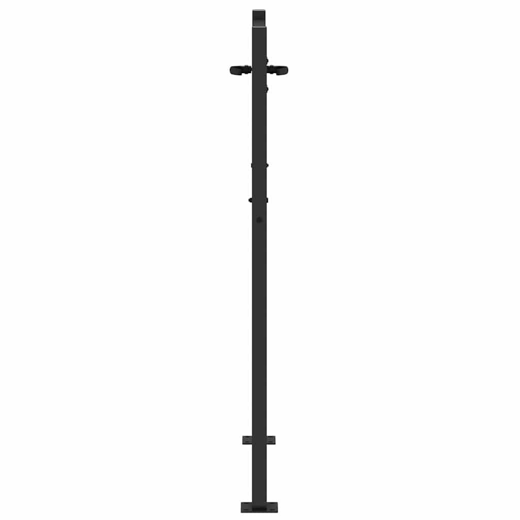 Puutarhaportti Lukkoon Musta 110 X 155 Cm Jauhemaalattu Teräs