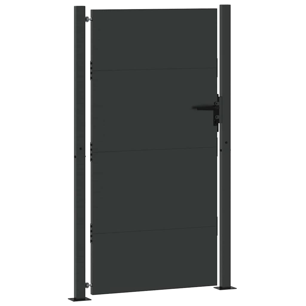 Puutarhaportti Lukkoon Musta 105 X 205 Cm Jauhemaalattu Teräs
