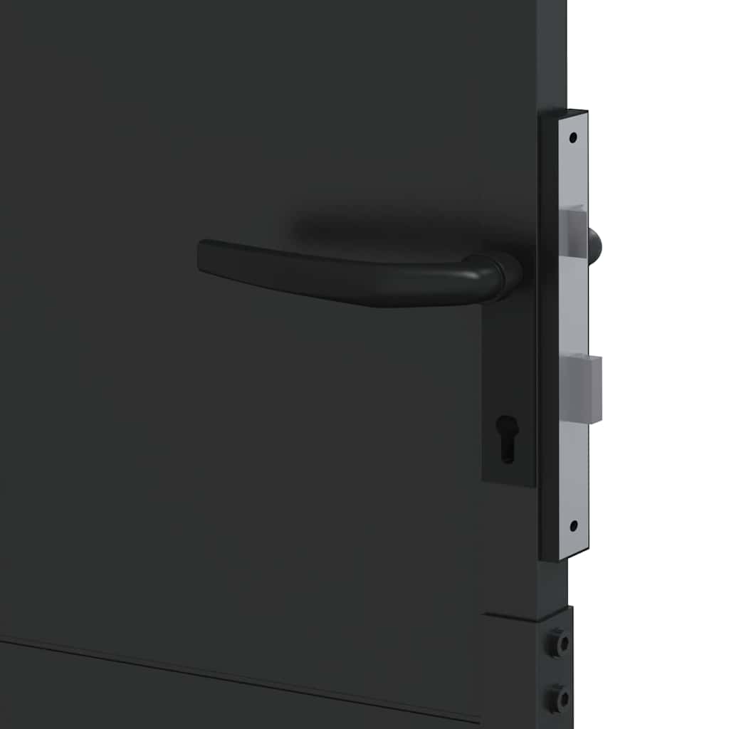 Puutarhaportti Lukkoon Musta 110 X 105 Cm Jauhemaalattu Teräs