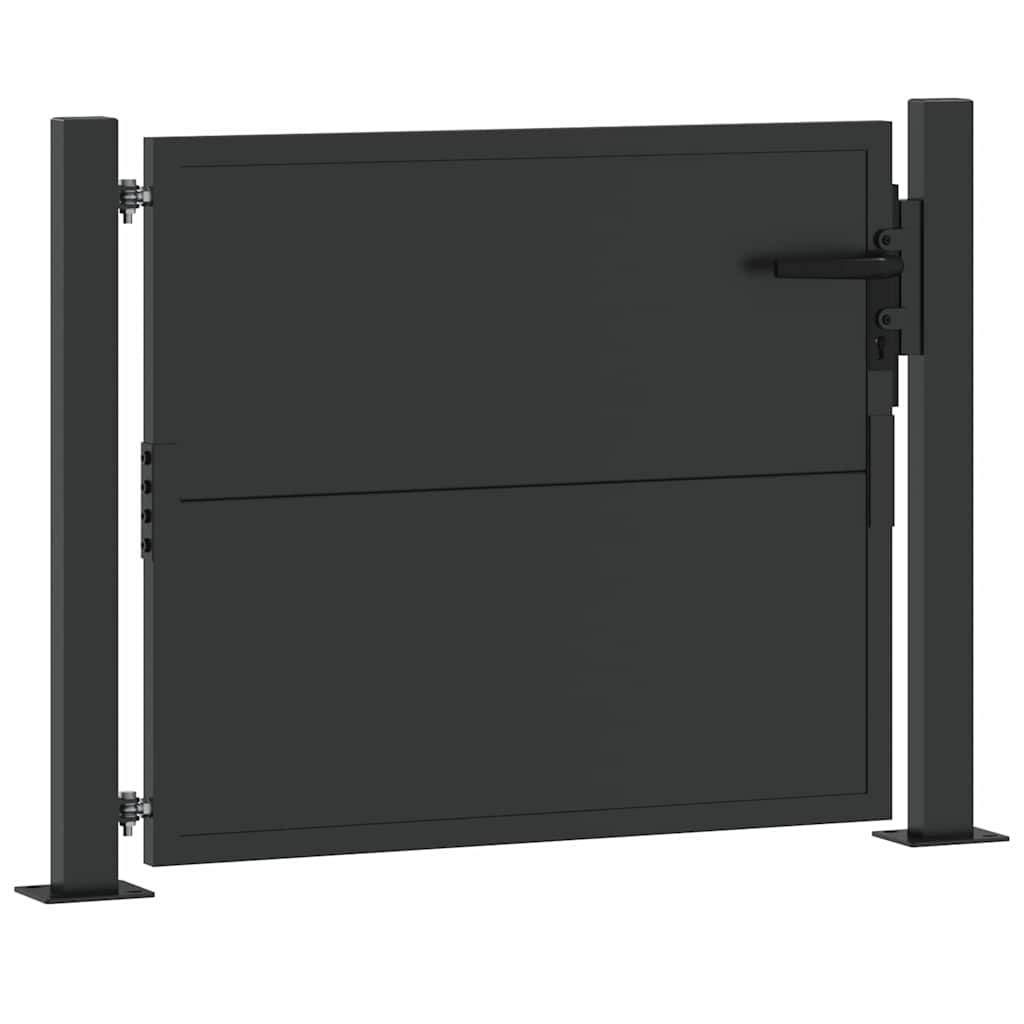 Puutarhaportti Lukkoon Musta 110 X 105 Cm Jauhemaalattu Teräs