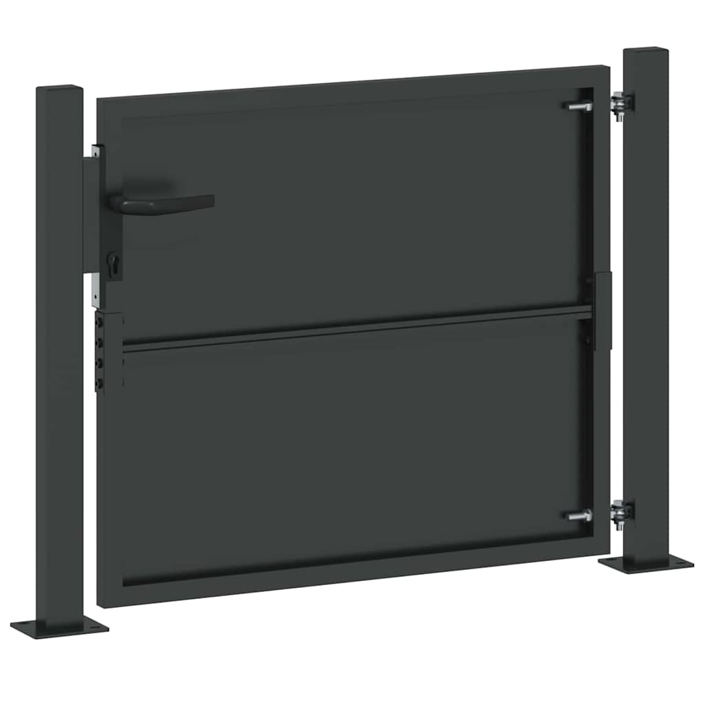 Puutarhaportti Lukkoon Musta 110 X 105 Cm Jauhemaalattu Teräs