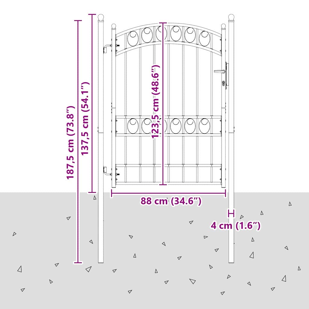 Aitausportti Emmen 170 X 100 Cm Jauhemaalattu Teräs Harmaa