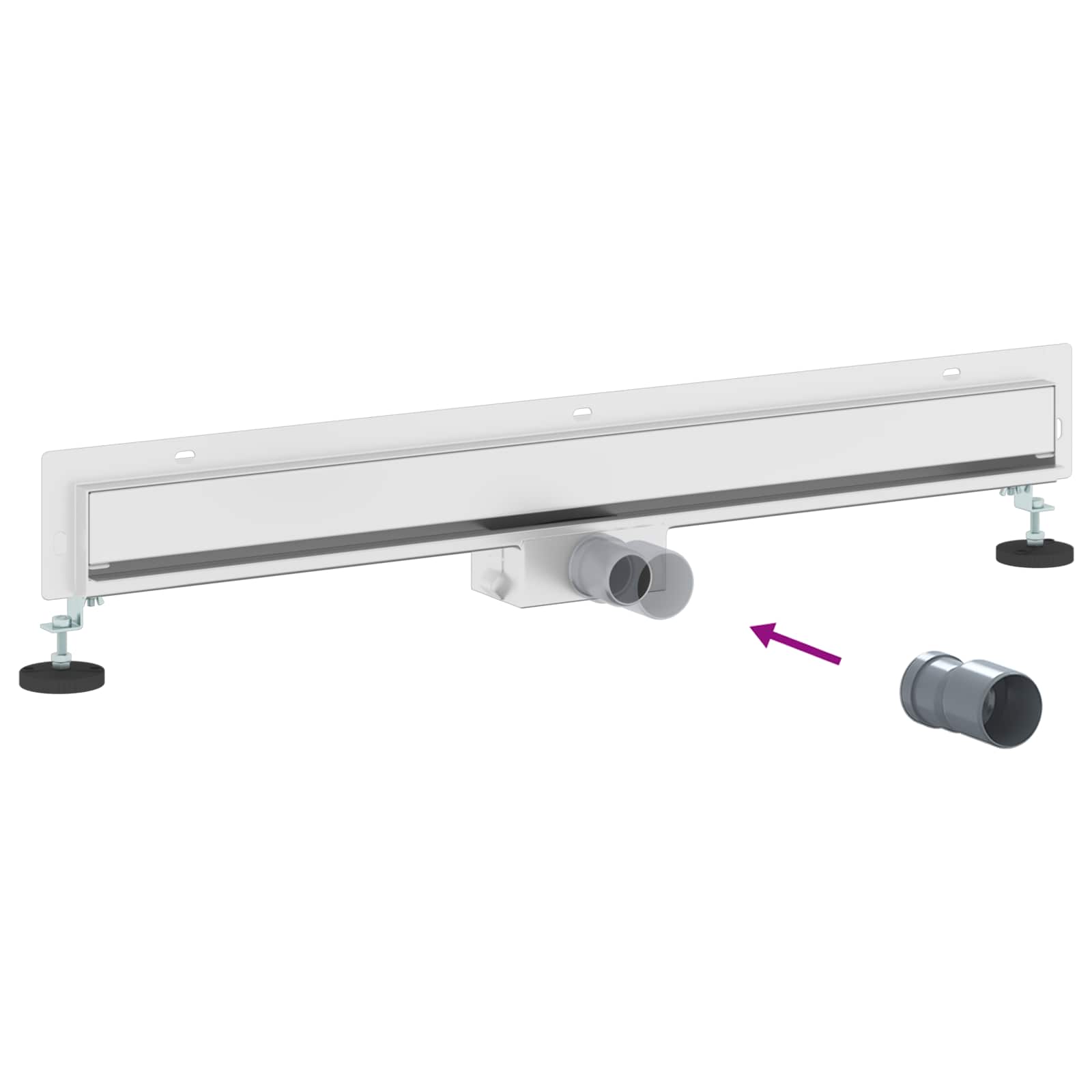 Seinään Asennettu Suihkuviemäri Hopea 80 Cm