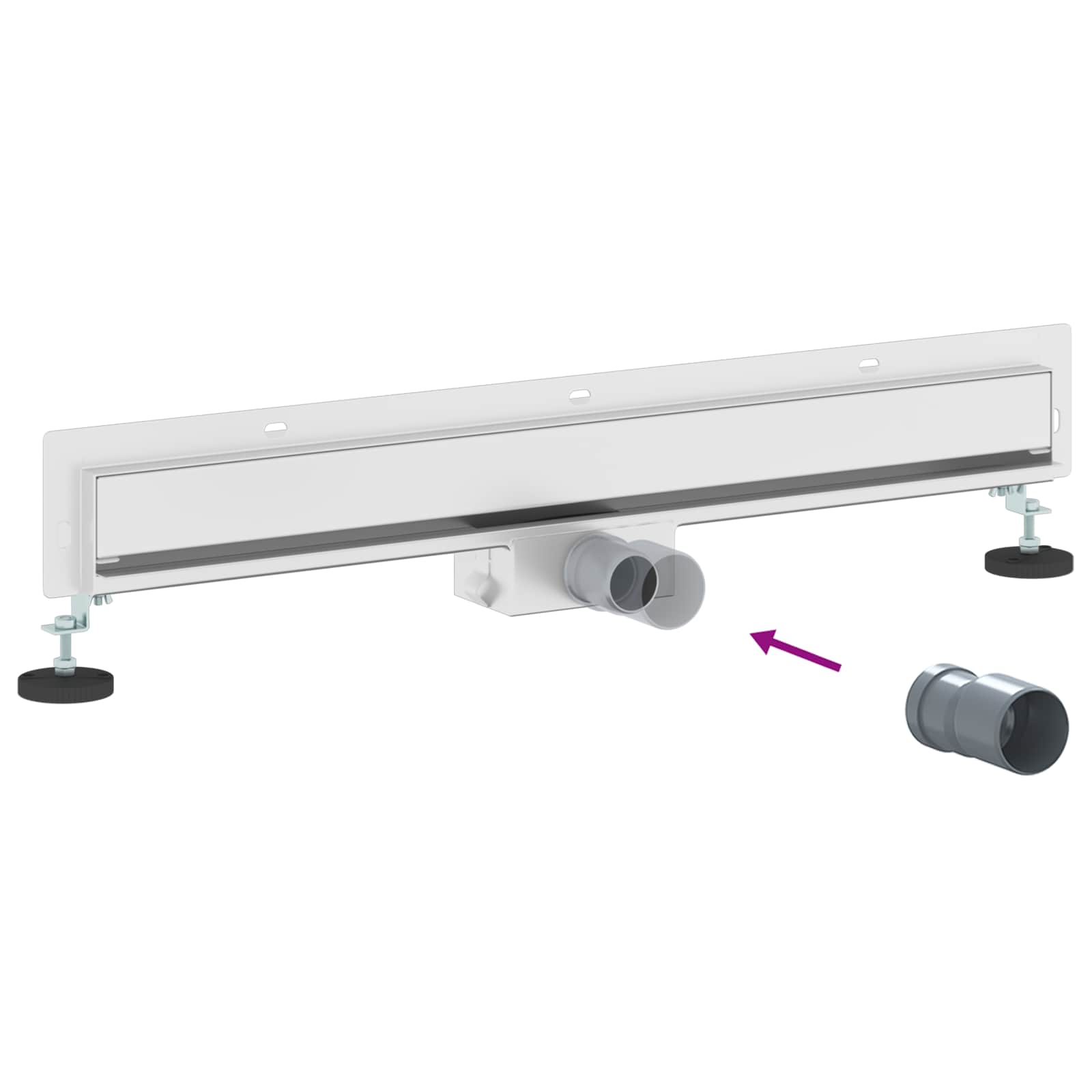Seinään Asennettu Suihkuviemäri Hopea 70 Cm